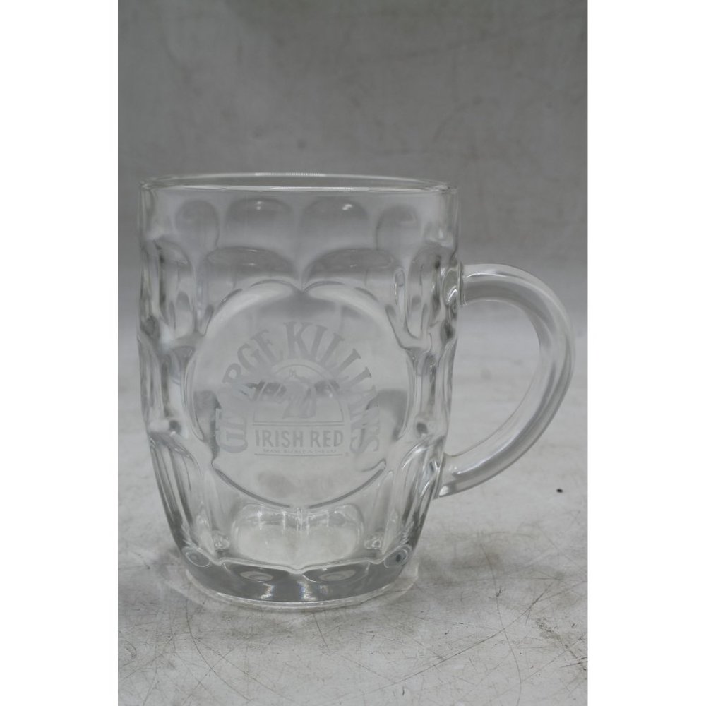 George Killians Irish Red Beer Dimpled Clear Glass Mug 16 oz